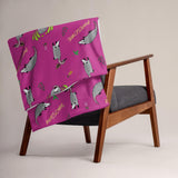 Awesome Possum Pink Throw Blanket