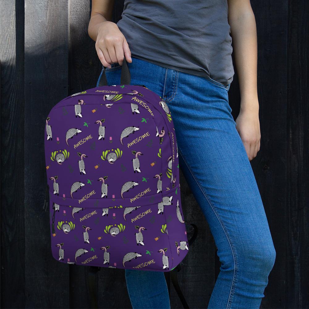 Awesome Possum Purple Backpack - AwesomePossumz