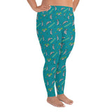 Awesome Possum Teal Plus Size Leggings - AwesomePossumz