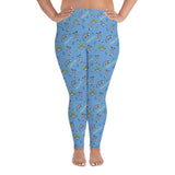 Awesome Possum Light Blue Plus Size Leggings - AwesomePossumz