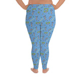 Awesome Possum Light Blue Plus Size Leggings - AwesomePossumz