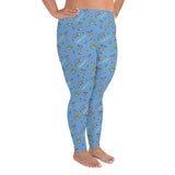 Awesome Possum Light Blue Plus Size Leggings - AwesomePossumz