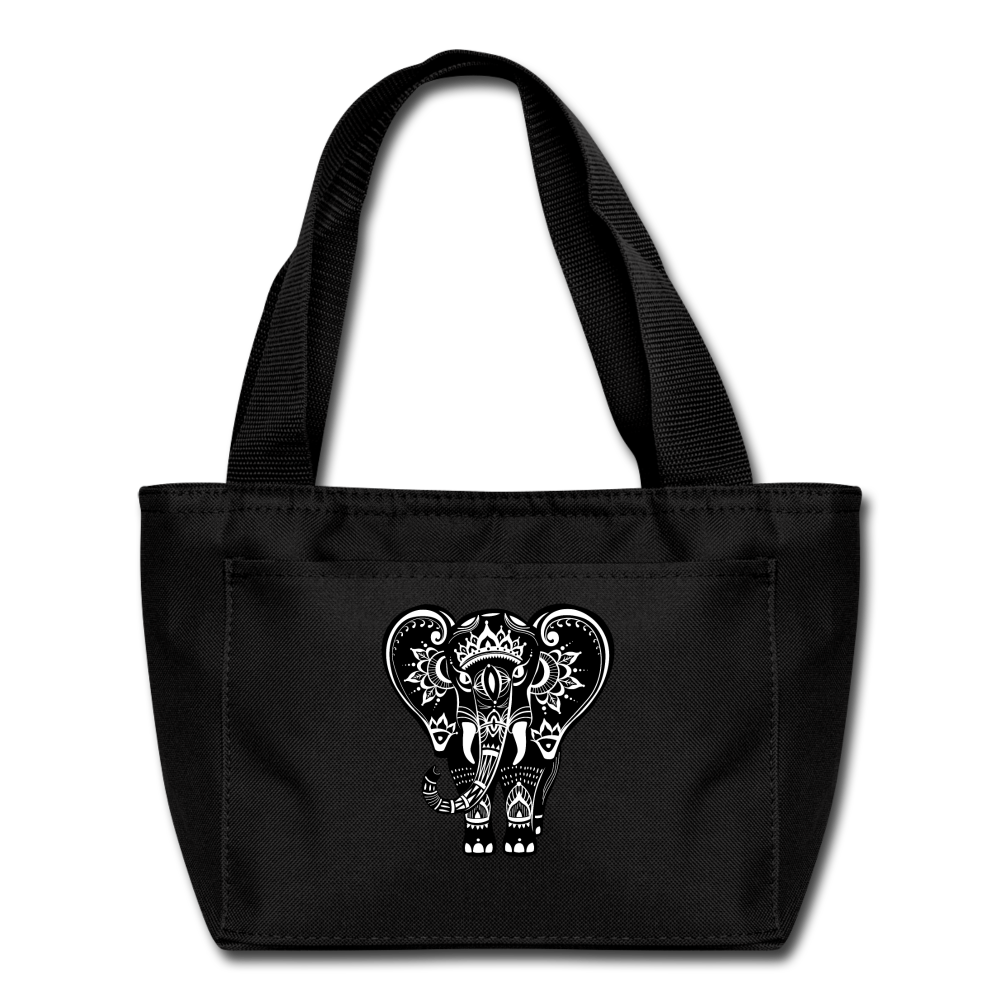 Elephant Insulated Lunch Bag - black