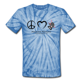 Peace, Love and Possums Tee Shirt - spider baby blue
