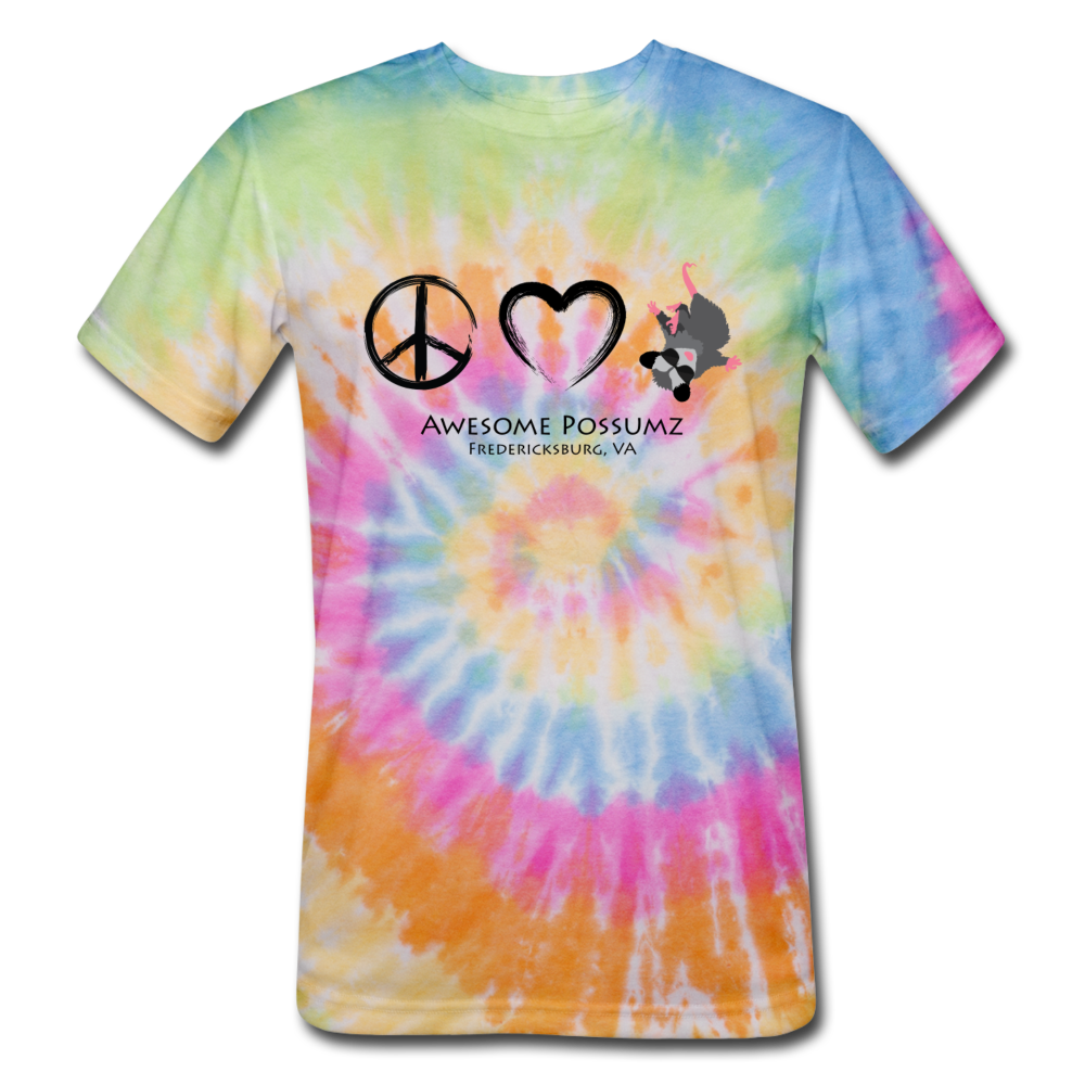 Peace, Love and Possums Tee Shirt - rainbow