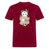 Awesome Possum Art Tee Shirt - burgundy