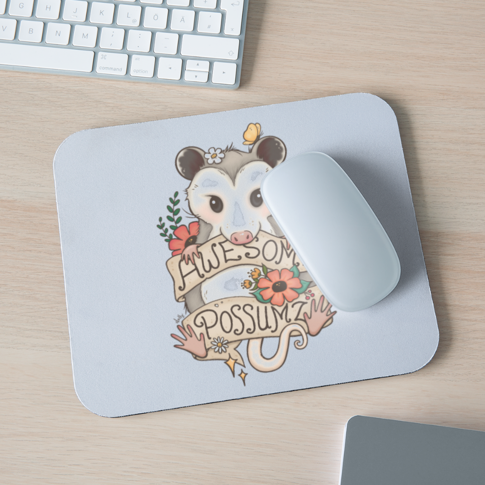 Awesome Possumz Artwork Mousepad - white