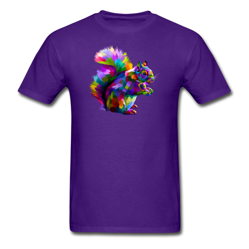 Crazy Color Squirrel Tee Shirt - purple