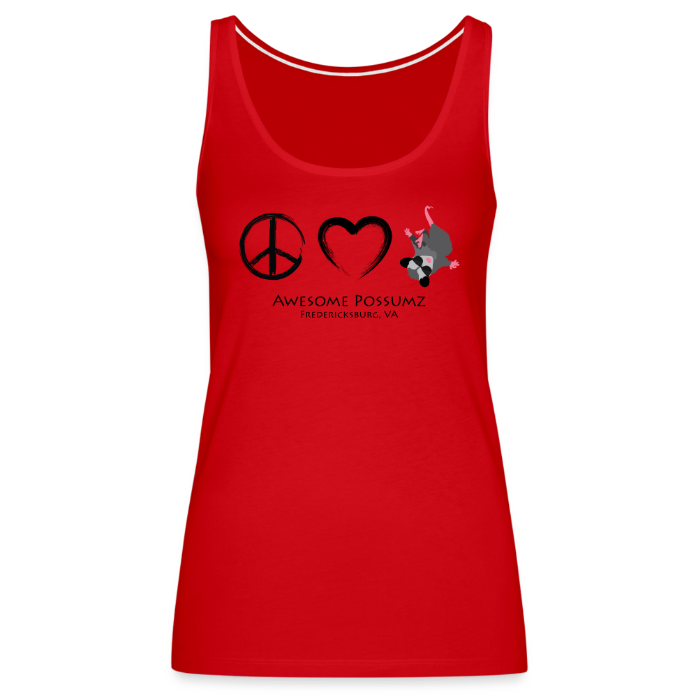 Peace. Love and Possumz Tank Top - red
