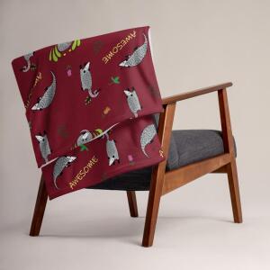 Awesome Possum Red Throw Blanket