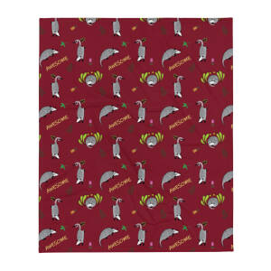 Awesome Possum Red Throw Blanket