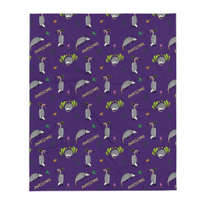 Awesome Possum Purple Throw Blanket