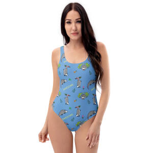 Awesome Possum Blue One-Piece Swimsuit