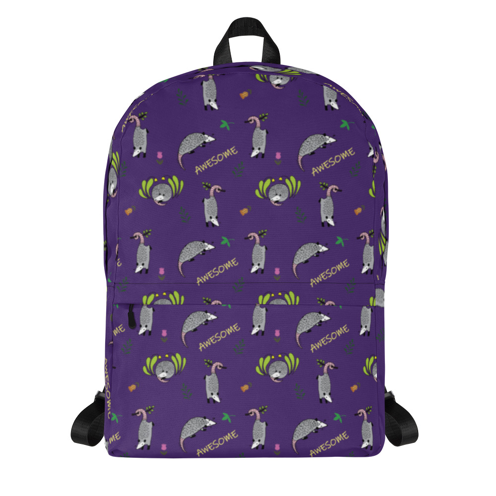Awesome Possum Purple Backpack