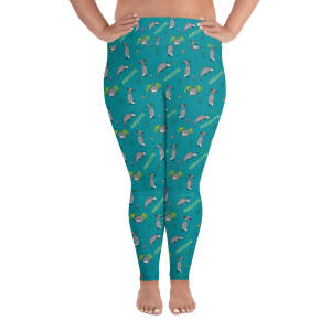Awesome Possum Teal Plus Size Leggings