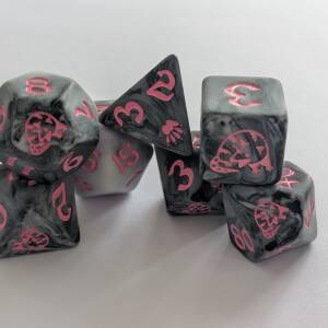Wyrmforged Rollers Round Edge Resin Dice Set - Grey Opossum