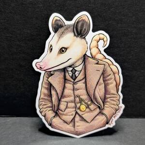 Dapper Opossum Vinyl Sticker