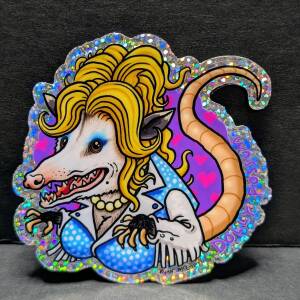 Dolly Possum Holographic Vinyl Sticker