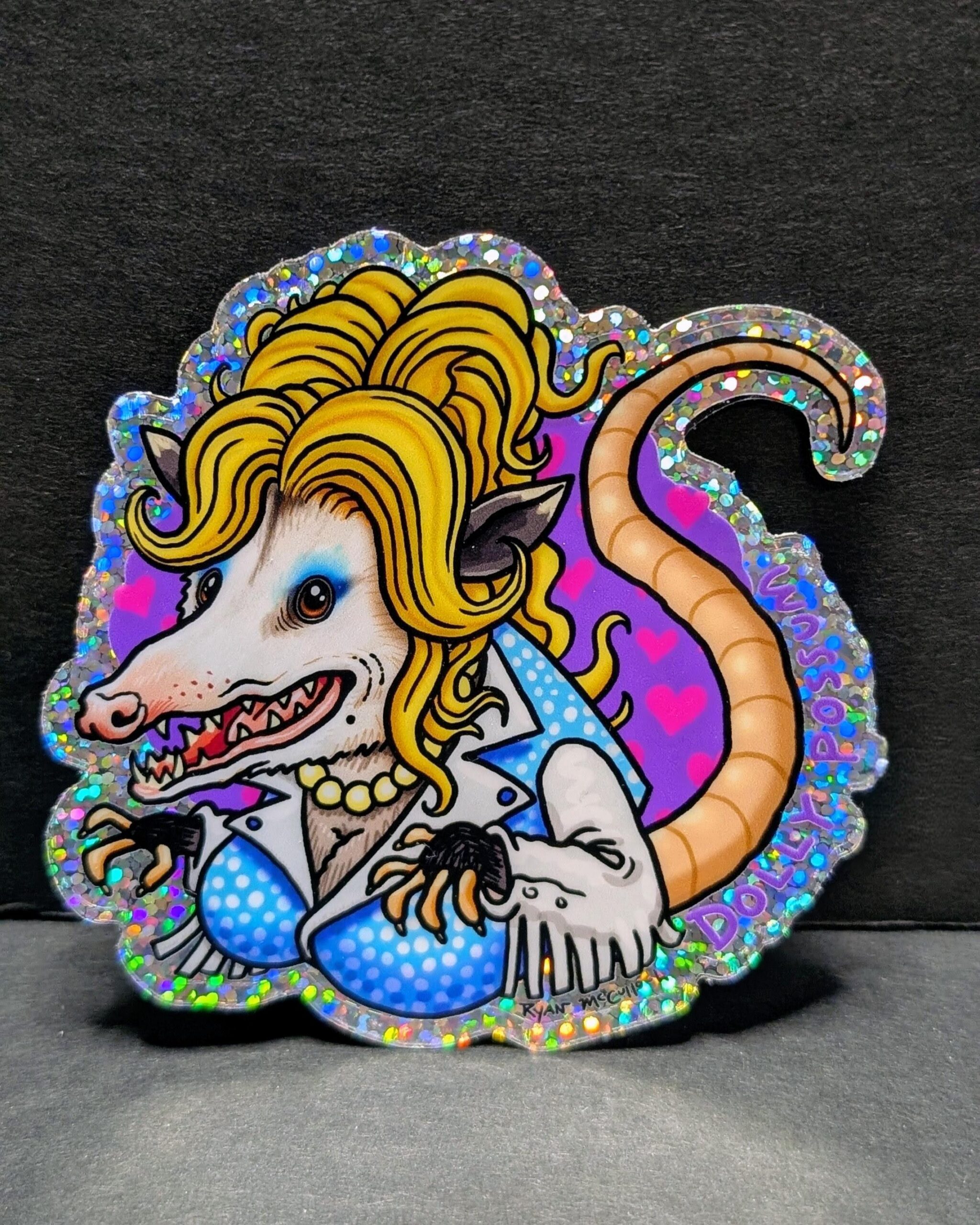 Dolly Possum Holographic Vinyl Sticker