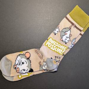 Anything Is Possumble: Men's Cotton Crew Sock