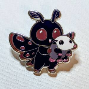 Mothman Holding an Opossum Enamel Pin