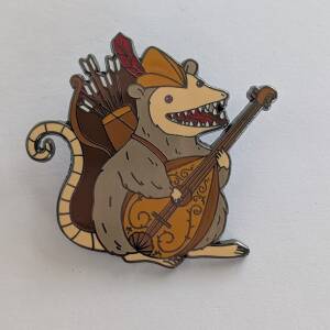 Opossum Bard Enamel Pin