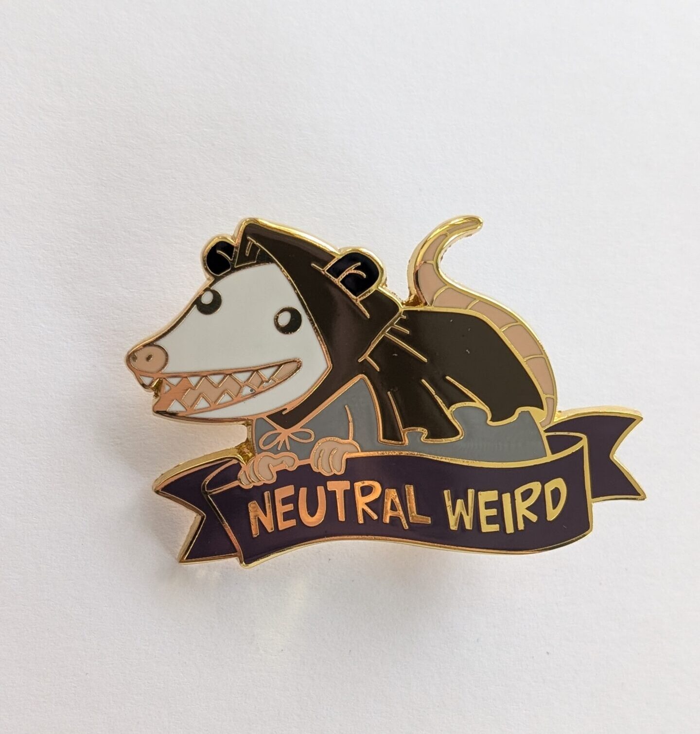 'Neutral Weird Opossum Enamel Pin