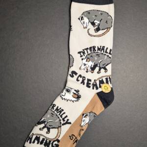 Stressed Opossum: Men's Cotton Crew Sock