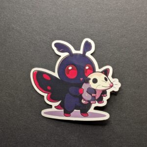 Mothman Holding a Opossum Vinyl Sticker