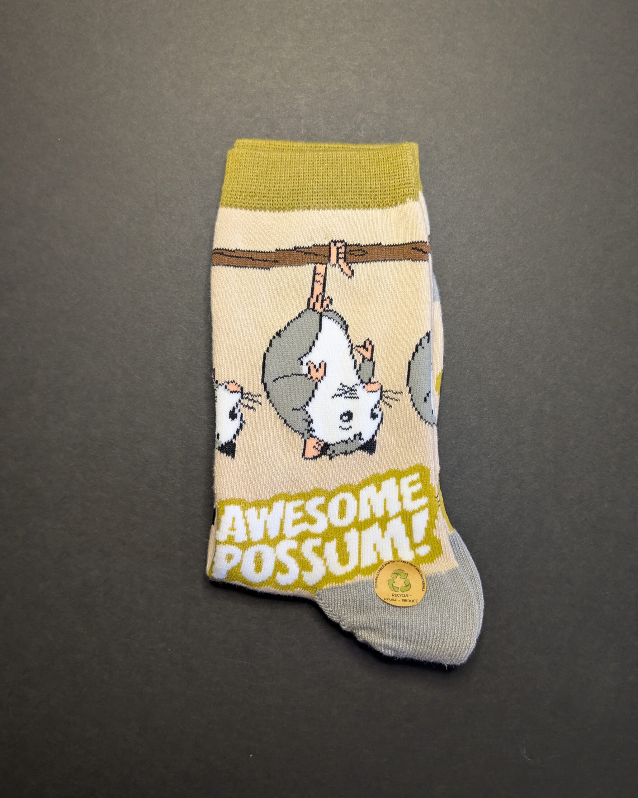 Anything Is Possumble: Women's Cotton Crew Sock - Image 2