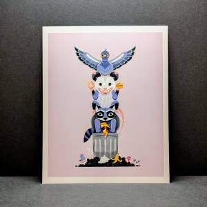 Trash Totem Print by Sylvia Draws
